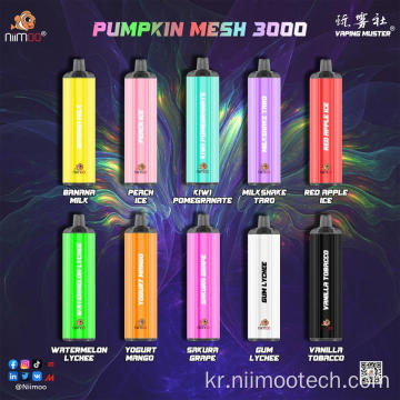 브랜드 메쉬 코일 충전식 vape 3000puffs